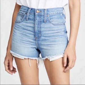 Madewell 24 Blue Cut Off Raw Fringe Hem Distressed Denim Shorts